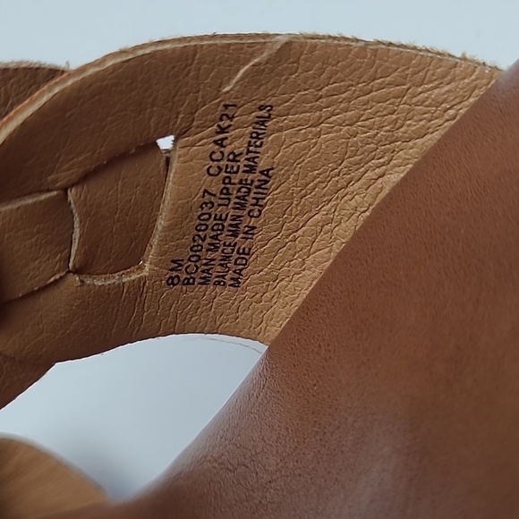 B.O.C JILLIAN BROWN FAUX LEATHER BRAIDED STRAP SLIP ON HEELS 8M - Picture 8 of 9